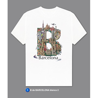 Camiseta B de Barcelona - Blanca